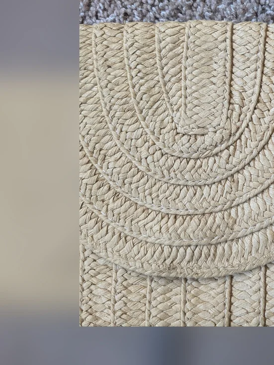 Woven Straw Envelope Adjustable Crossbody Clutch - Picture 6 of 11